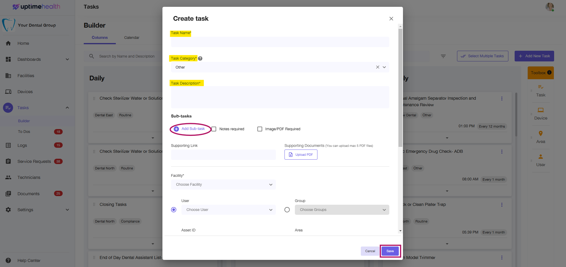 How do I build and assign tasks in Builder?