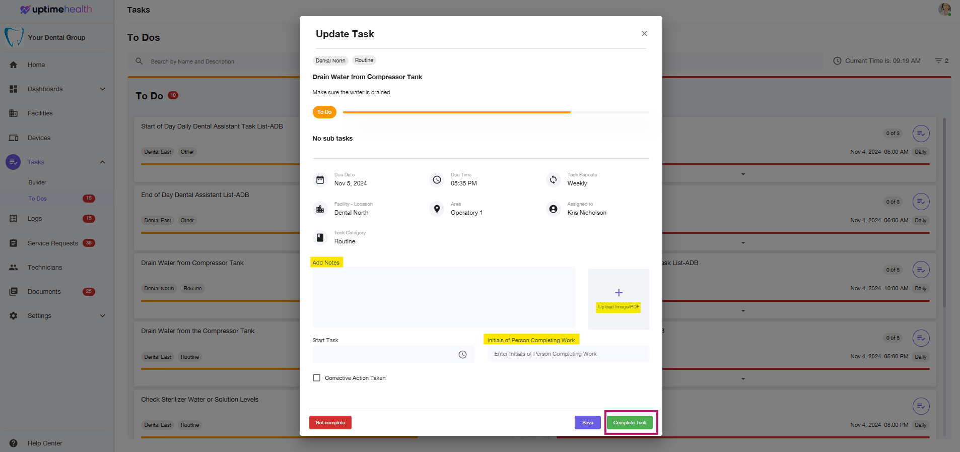 Click And Complete Task How do I complete a task?